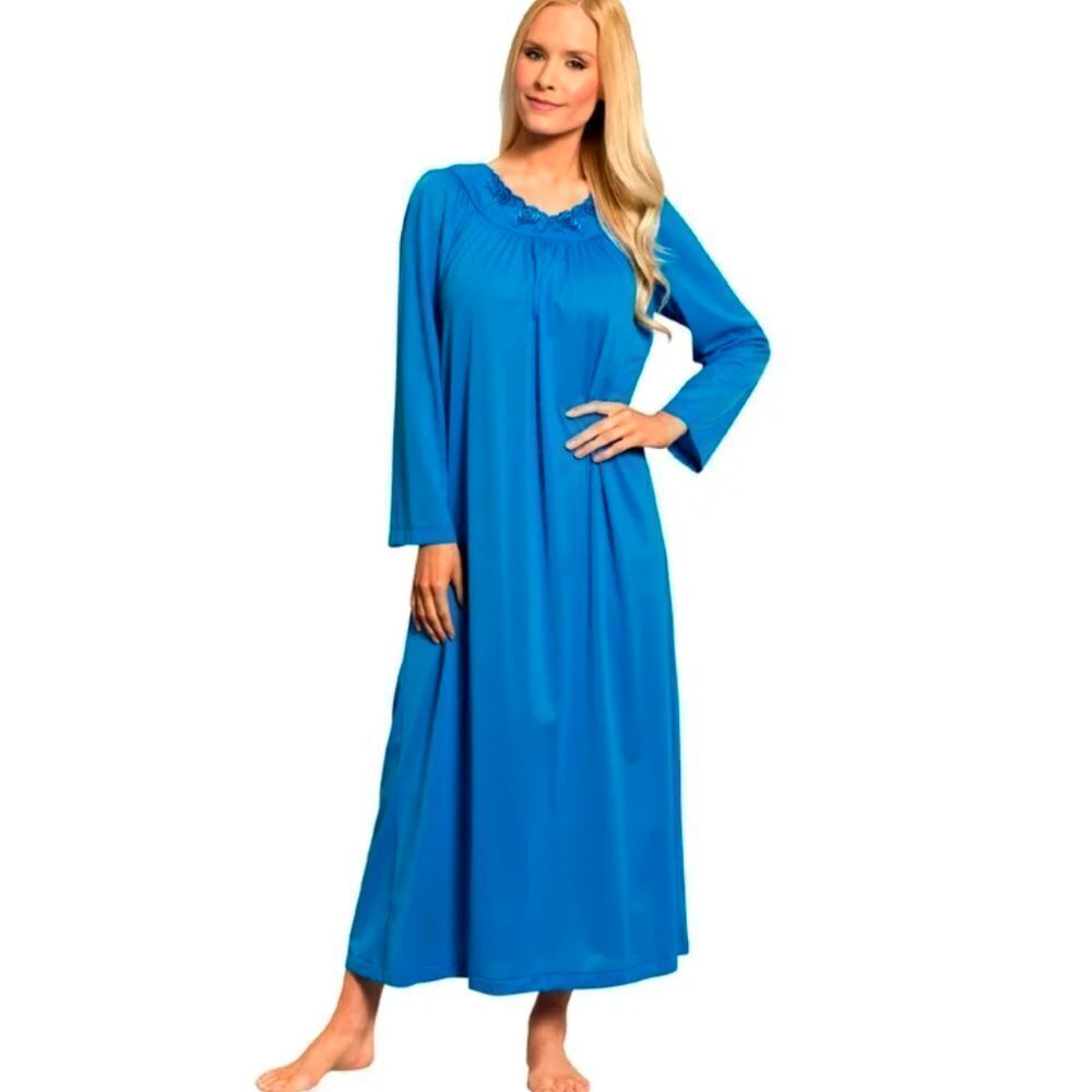 Vintage 80s Sears At Home Wear Robe Housecoat Blue Fleece Size med Lounge Wear‎